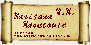 Marijana Mašulović vizit kartica